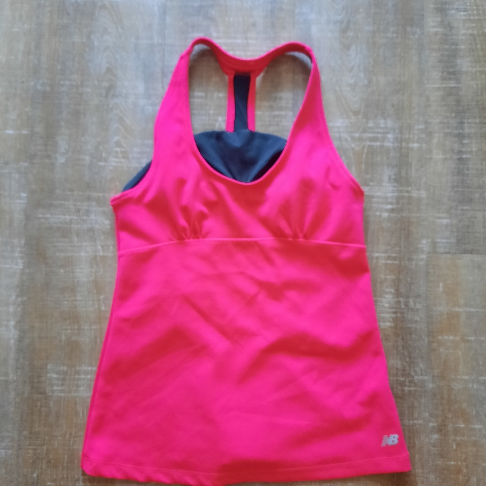 New Balance Hot Pink and Black Racerback Tank